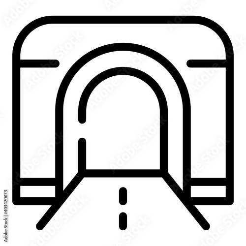 Road tunnel icon. Outline road tunnel vector icon for web design isolated on white background