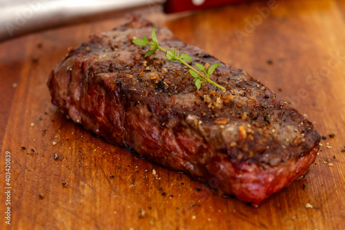 Rare Denver Steak meat grilled
