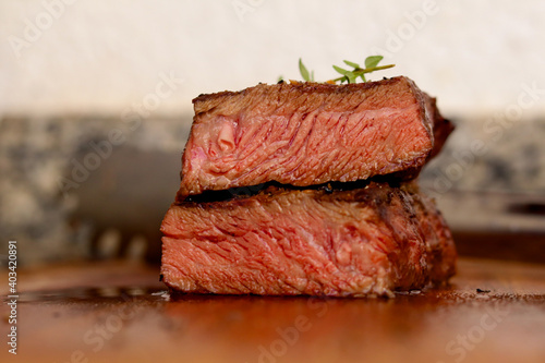 Rare Denver Steak meat grilled