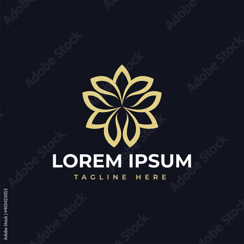 Abstract logo leaves, flowers, lotus, simple and elegant Vector
