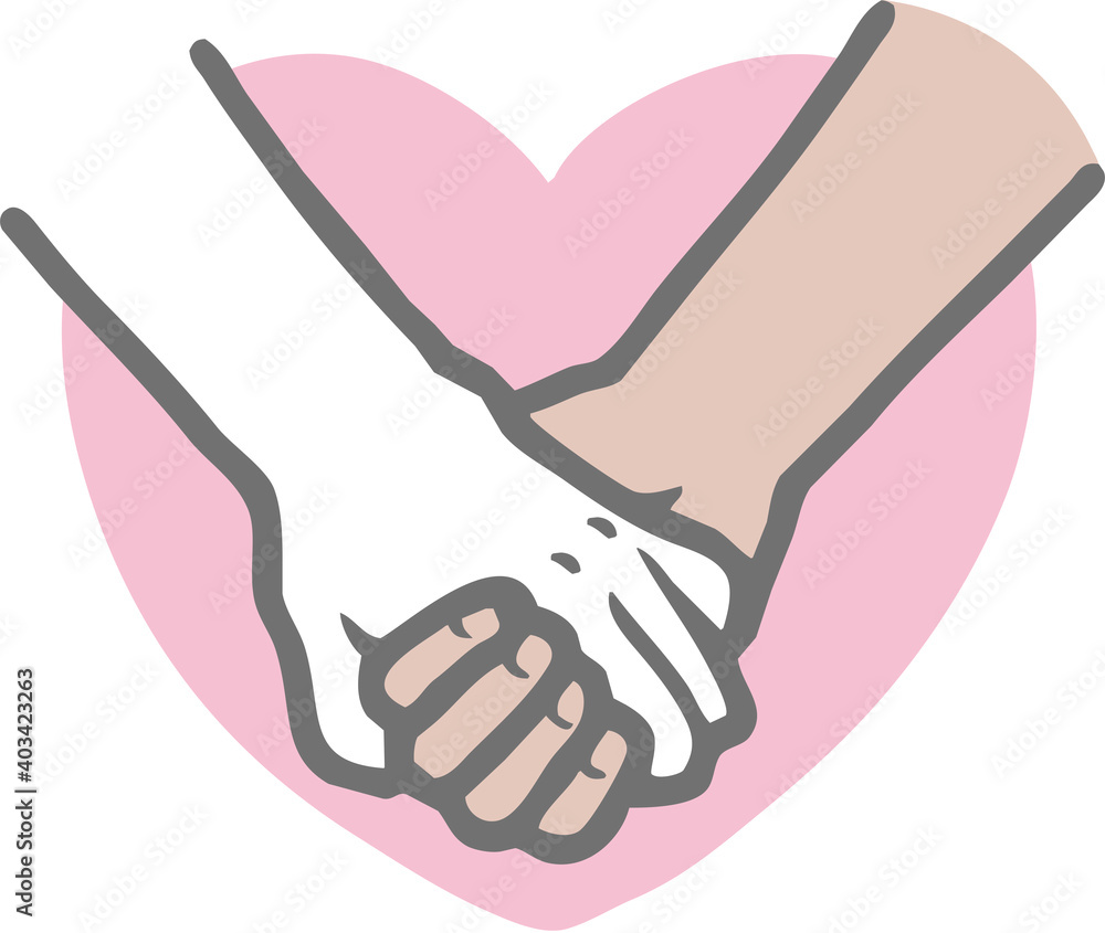 Obraz premium 手を繋ぐイラスト素材/グローバル