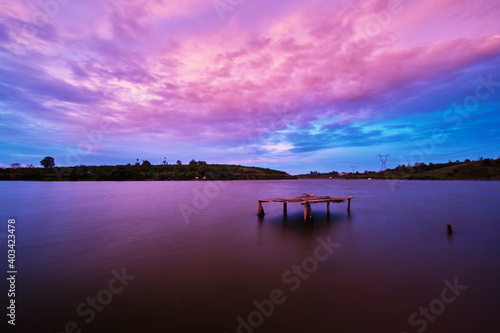 sunset on the lake