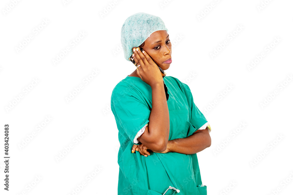 young female doctor talking on mobile phone. young female doctor talking on mobile phone.