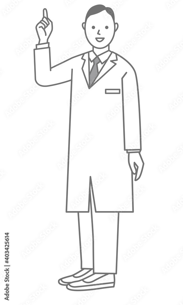 Full body illustration of a doctor explaining Full body illustration of a doctor explaining