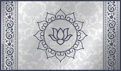 water lily, wedding card design, royal India	