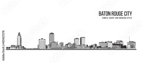 Cityscape Building Abstract Simple shape and modern style art Vector design - Baton Rouge city