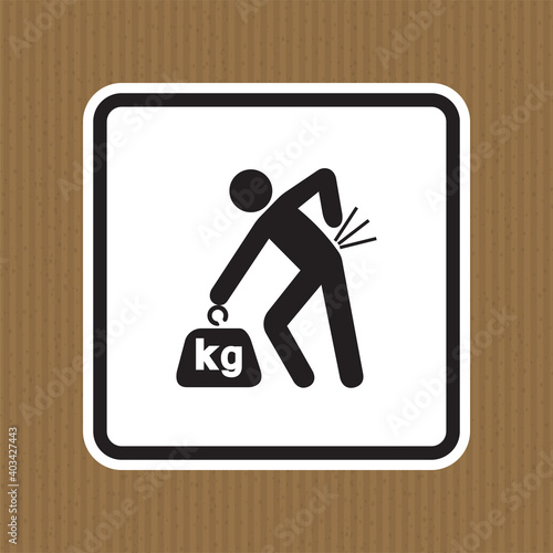 Lifting Hazard Symbol Sign, Vector Illustration, Isolate On White Background Label .EPS10