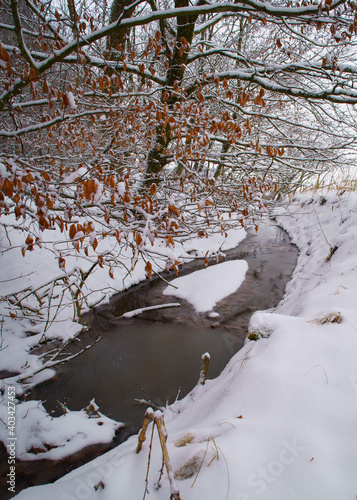 A small stream in winter time