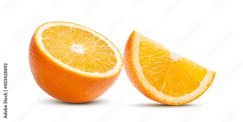 Fototapeta premium sliced orange isolated on the white