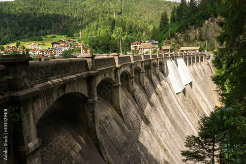 dam and bridge in the mountains