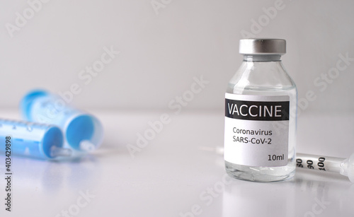 Medical equipment to vaccination for COVID-19. Vaccination background coronavirus. 