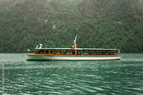 boat in a mountain lake