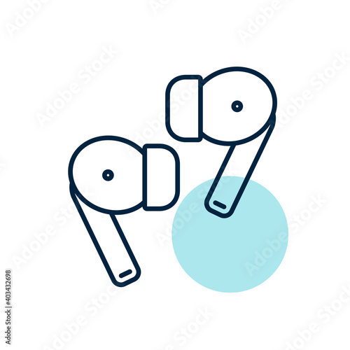 Pair of wireless earbud headphones vector icon