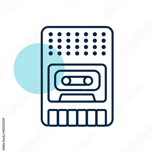 Vintage audio tape recorder vector icon