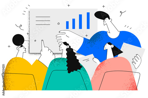 Brainstorm, negotiations, meeting in office concept