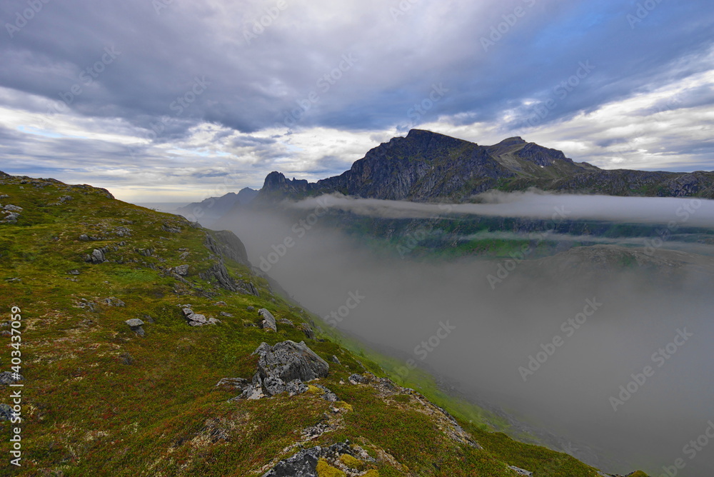 Ascent of Barden (659m), Isle of Senja, Finnmark County, Norway