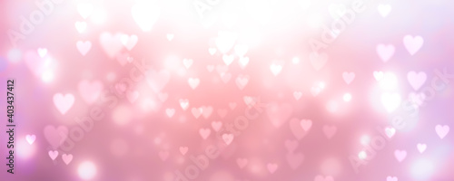 Abstract red pink background with hearts - concept Mother's Day, Valentine's Day, Birthday, Love 