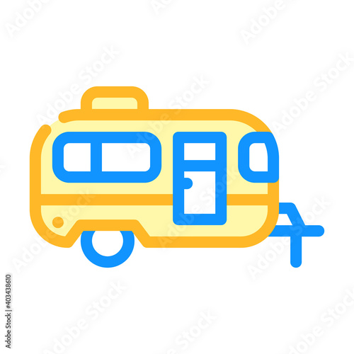 trailer mobile house color icon vector illustration