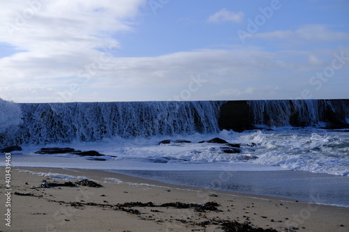 The dangerous pier of Batz-sur-mer on the Atlantic Ocean.