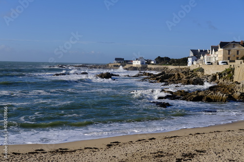 A stormy sea in the west of France in december 2020. 