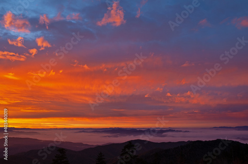 Landscape at dawn, from Clingman's Dome, Great Smoky Mountains National Park, Tennessee, USA © Dean Pennala