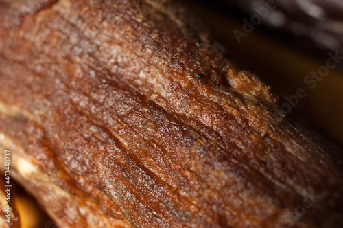 Detail of a cured and smoked meat