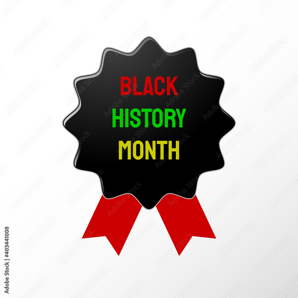 Black History Month - badge with ribbon