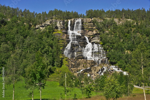 Tvinnevossfjels waterfall, Voss, Vestland County, Norway. photo