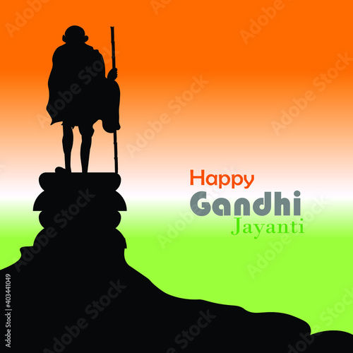 vector illustration of Mohandas Karamchand Gandhi or mahatma gandhi, great Indian freedom fighter photo