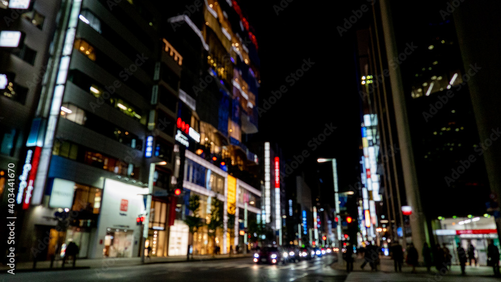 東京の夜景　玉ボケ