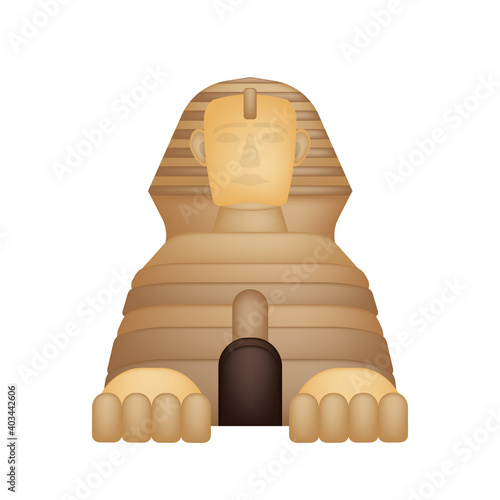 Egypt sphinx icon. Cartoon of Egypt sphinx vector icon for web design isolated on white background