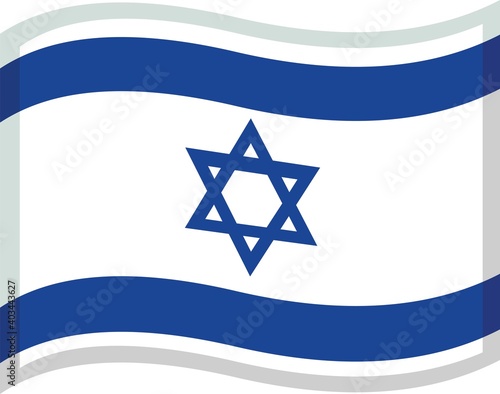 Vector emoticon illustration of the Israeli flag
