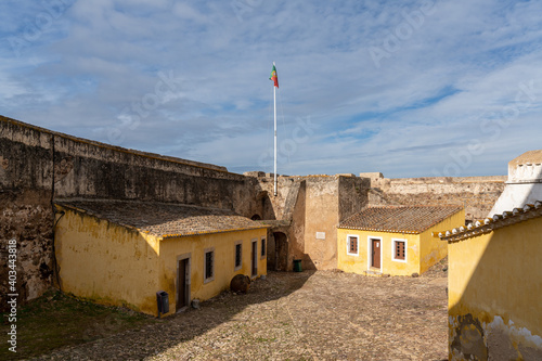 view of the courtyard and buildings of the castle in Castro Marim photo