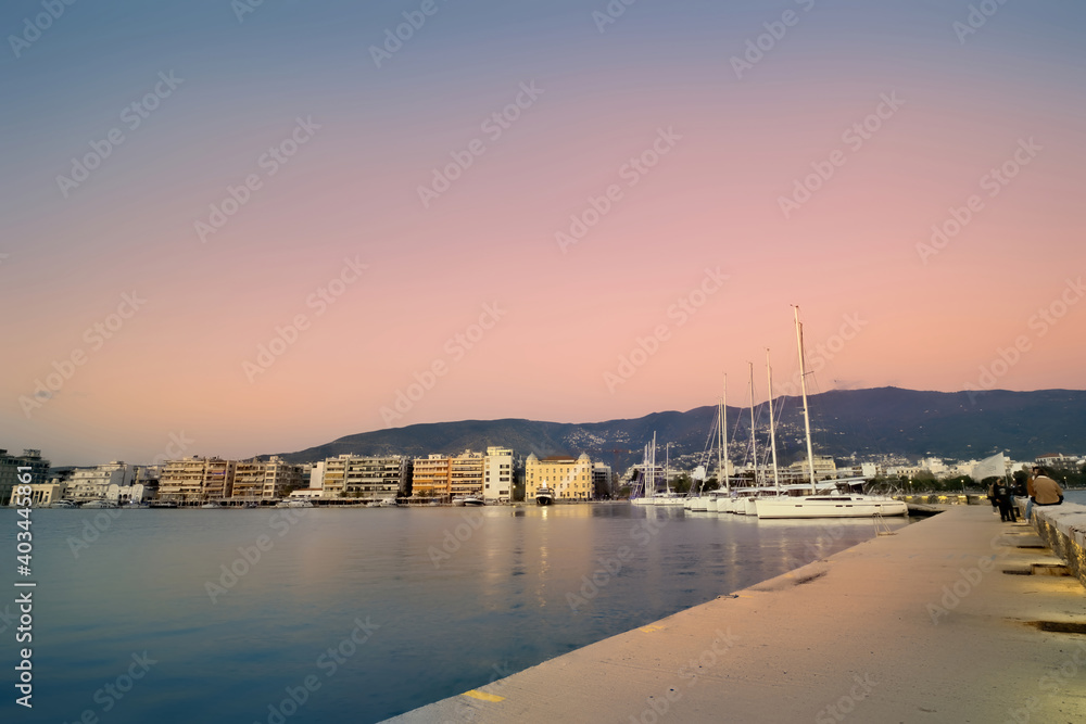 Sunset in the beautiful city of Volos