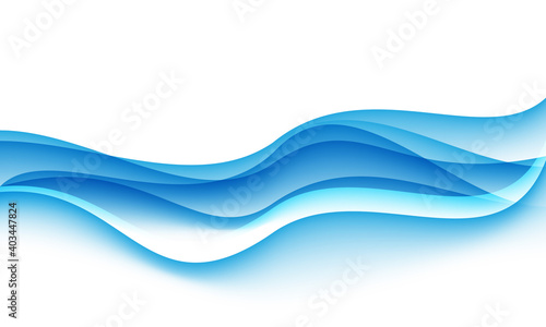 Abstract blue curve wave smooth overlap on white luxury background vector illustration.