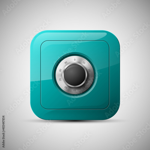 safe Image. Armored box background. The door a bank safe vault with a mechanical combination lock. Reliable Data Protection. Long-term savings. Deposit safe box icon.Protection of personal information
