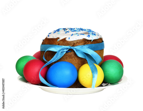 Easter cake with blue decor...