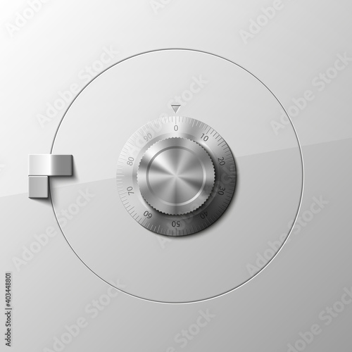 Image of a steel safe. Armored box background. The door safe a bank vault with a combination lock. Reliable Data Protection. Long-term savings. Deposit box safe icon.Protection of personal information