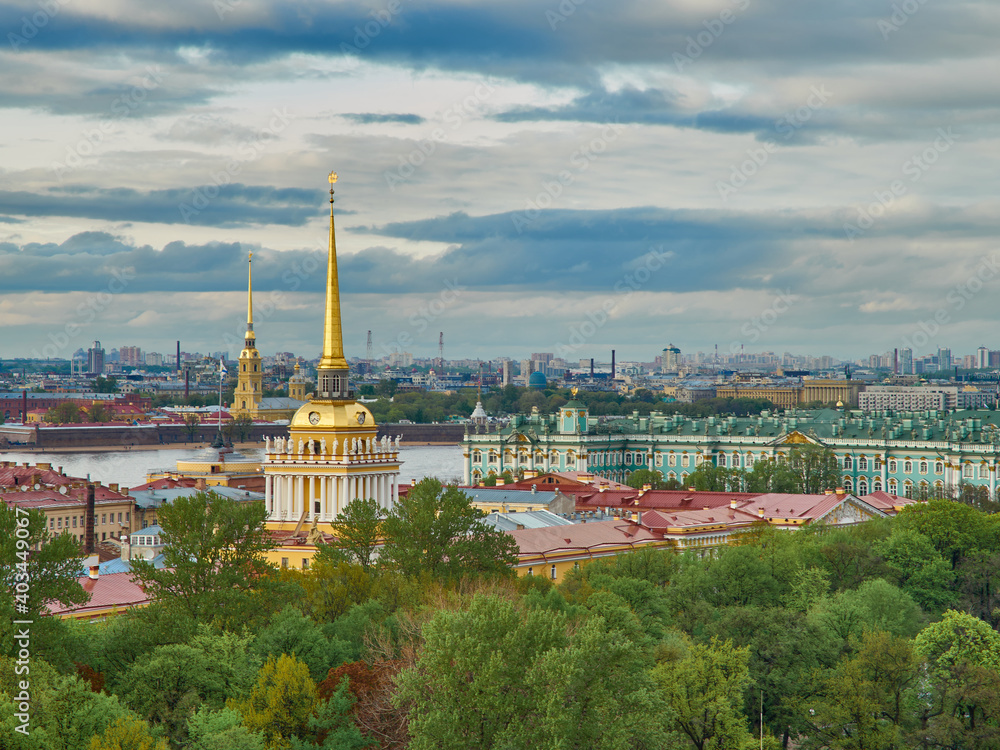 Panoramic view over St. Petersburg, Russia