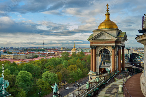 Panoramic view over St. Petersburg, Russia, from St. Isaac Cathedral.