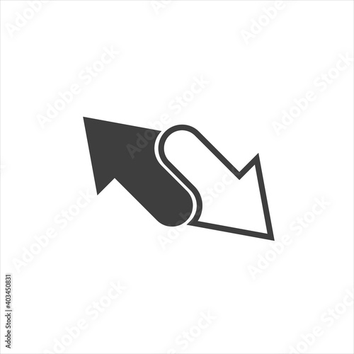 2 side arrow premium illustration icon, isolated background