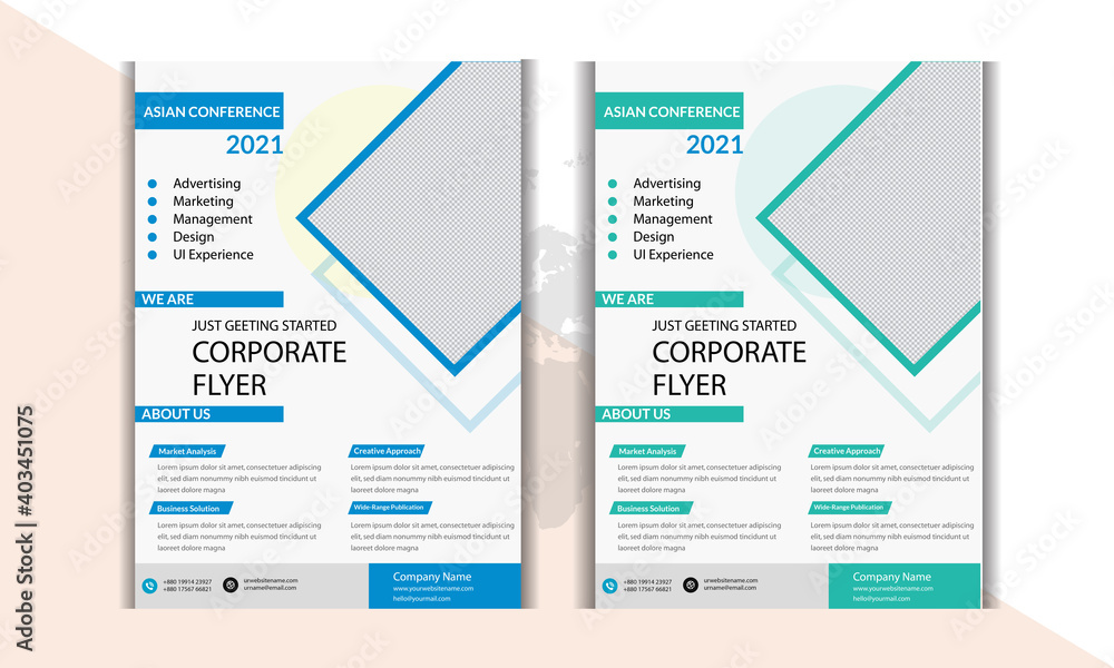 Corporate Flyer Editable Design Template with photo space Corporate Flyer Editable Design Template with photo space