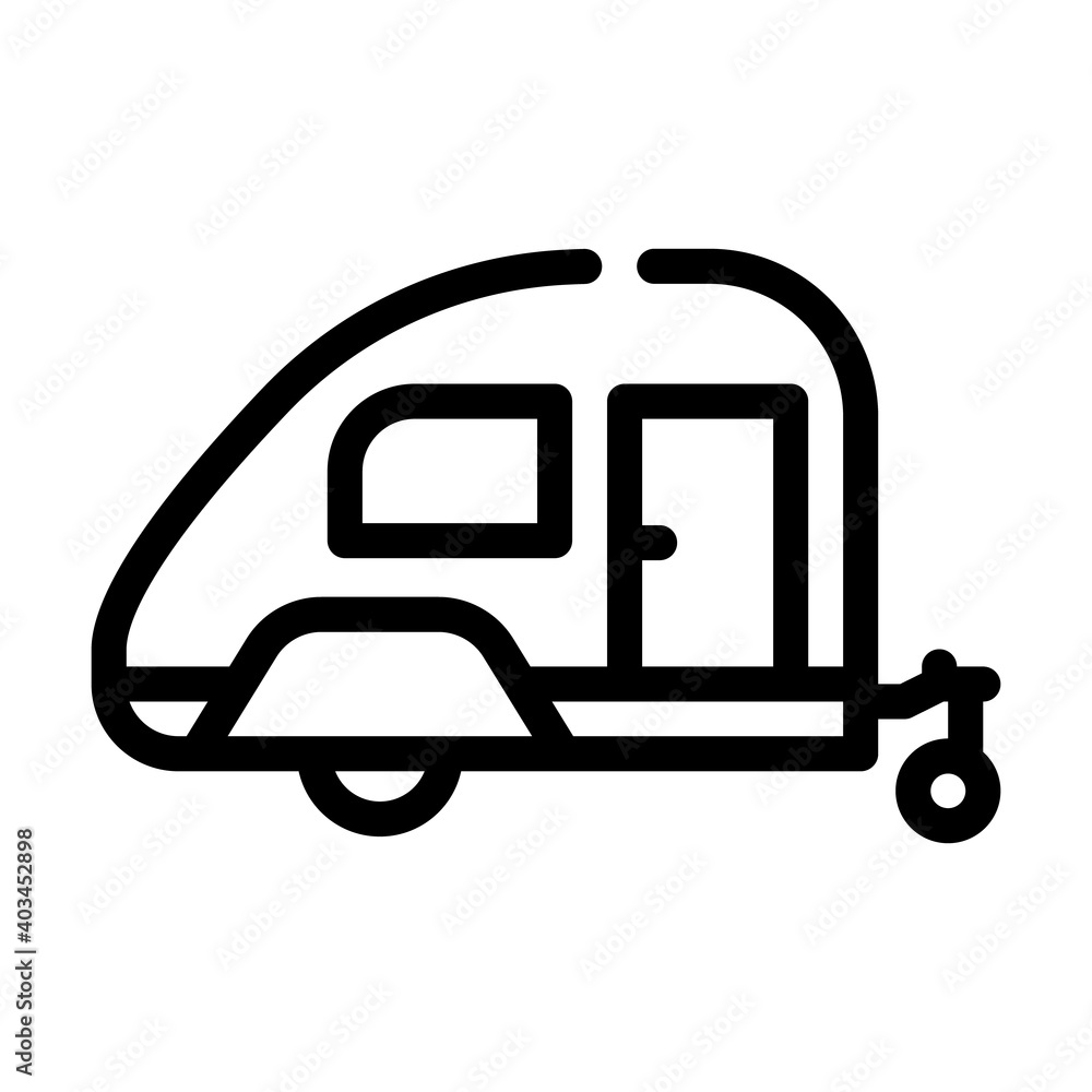 trailer home on wheels line icon vector illustration trailer home on wheels line icon vector illustration