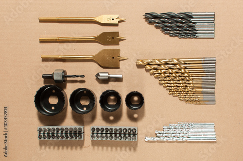 Screwdriver metal bits and drill bits - design concept photo