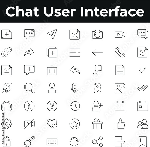 Chat app user interface icon set
