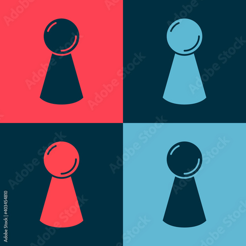 Pop art Chip for board game icon isolated on color background. Vector.