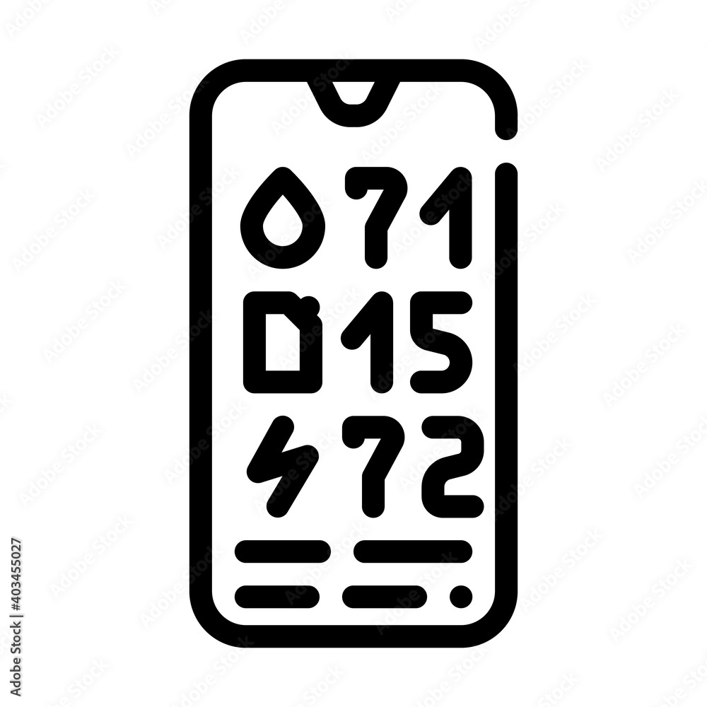 charge level control, water and fuel on mobile phone line icon vector illustration charge level control, water and fuel on mobile phone line icon vector illustration