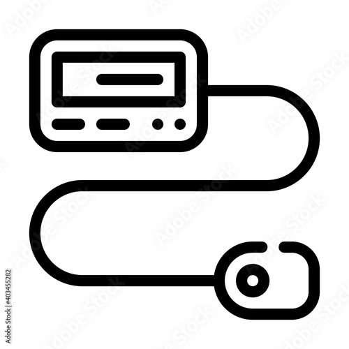 insulin pump line icon vector illustration black
