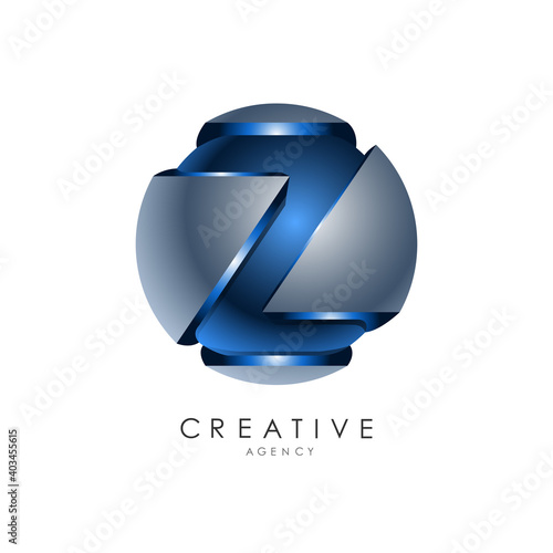 Modern Abstract 3D Z Logo for Creative Agency Branding