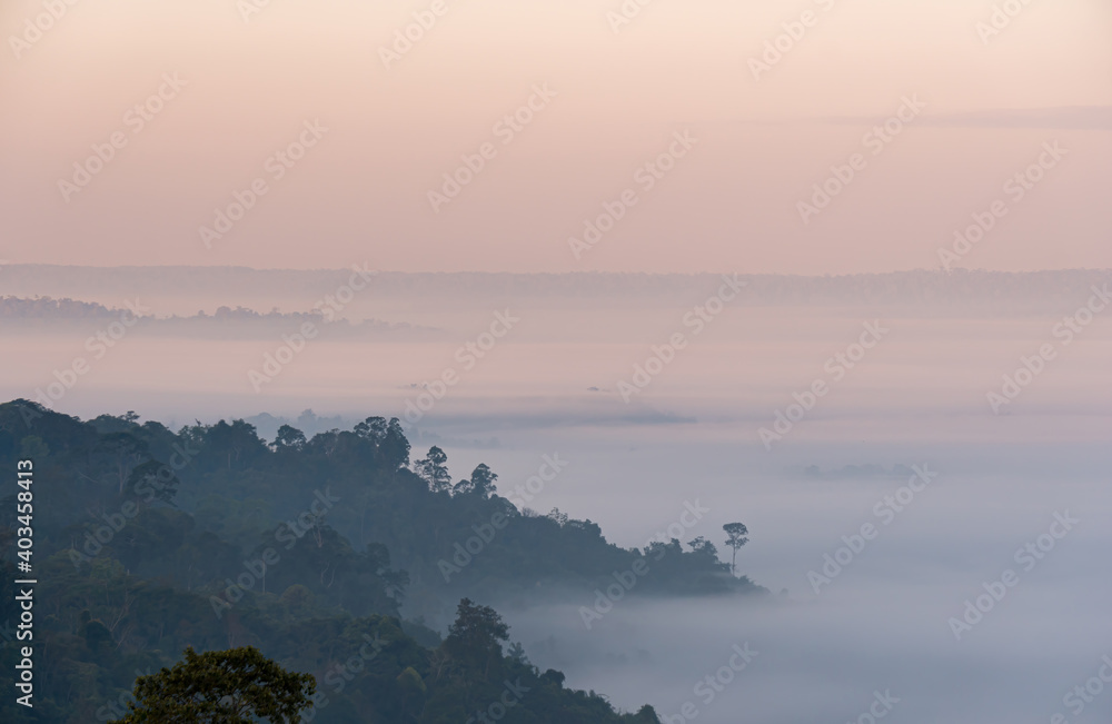Morning mist at Khao Kho Viewpoint, Phetchabun Province